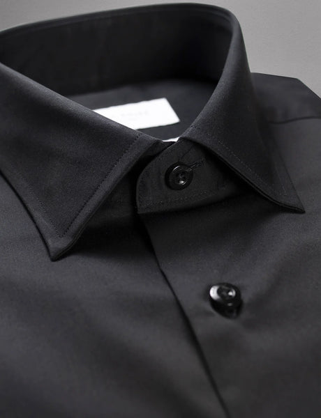 Hardy Amies Plain Black Shirt (Slim Fit) HA398SF