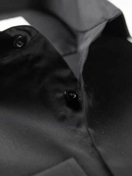Hardy Amies Plain Black Shirt (Slim Fit) HA398SF