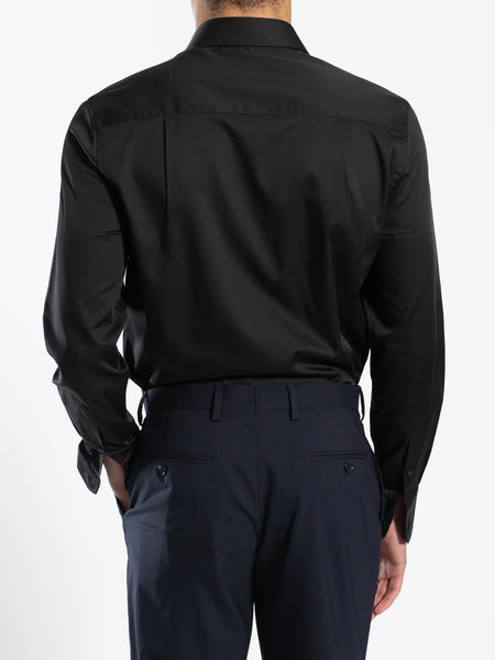 Hardy Amies Plain Black Shirt (Slim Fit) HA398SF