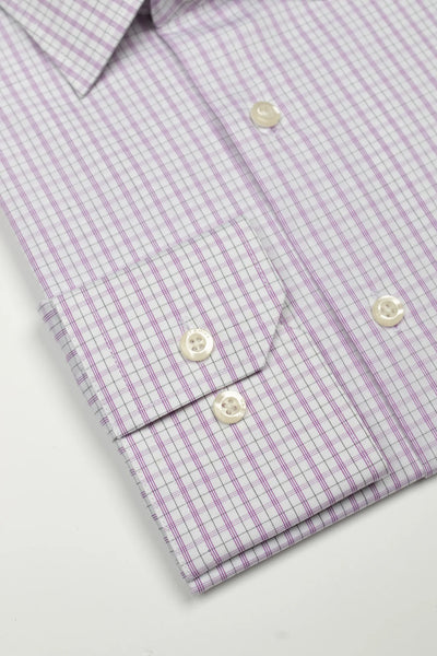 Hardy Amies Lilac Royal Twill Check Shirt (Slim Fit) HA419SF