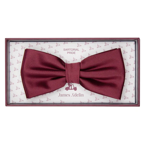JASATINB BURGUNDY JAMES ADELIN Luxury Satin Weave Pre Tied Bow Ties