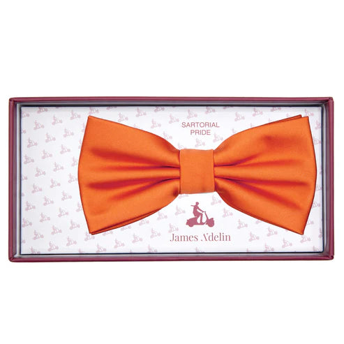 JASATIN ORANGE JAMES ADELIN Luxury Satin Weave Pre Tied Bow Ties