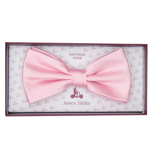 JASATIN PINK JAMES ADELIN Luxury Satin Weave Pre Tied Bow Ties