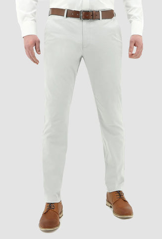 Ledger Peach Finish Fine Cotton Drill Slim Fit Chino Silver