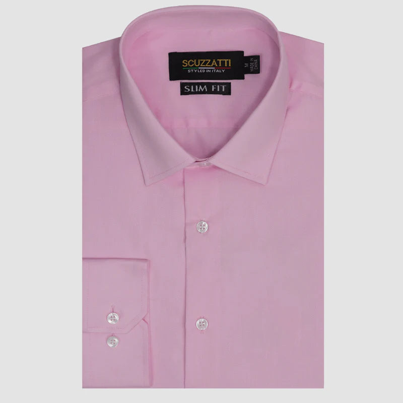 Scuzzatti Twill Weave Shirt Slim Fit - Pink