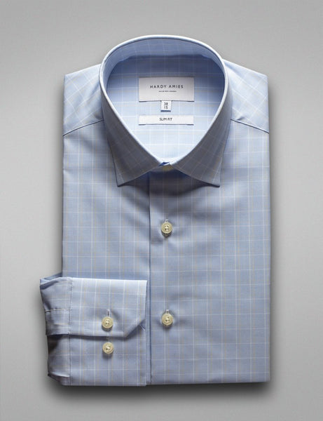 Hardy Amies - HA391SF Light Blue Check ( Online Only )