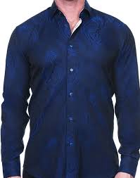 Maceoo Shirt - Royal Blue Paisley