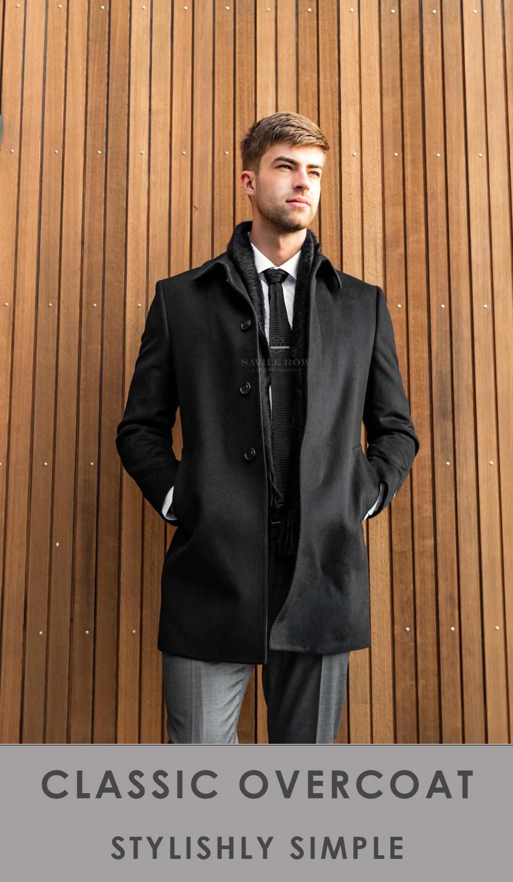 Savile Row Overcoat - Black